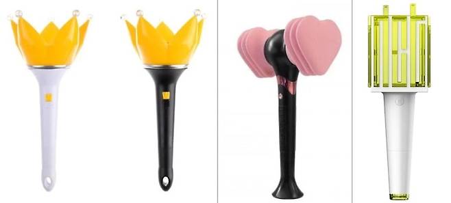 왼쪽부터 빅뱅 '뱅봉', 블랙핑크 '뿅봉', NCT '믐뭔봄'