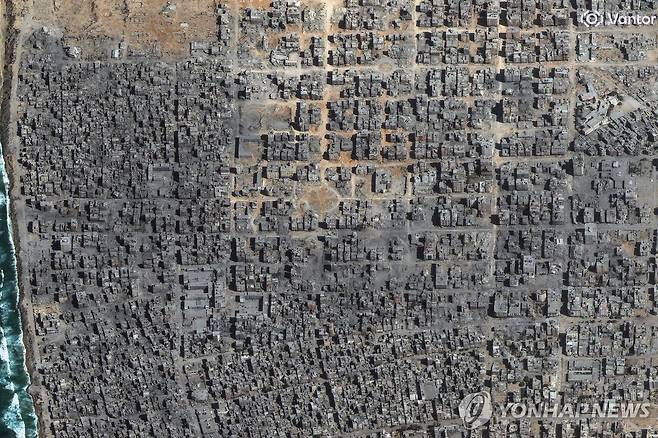 10일 가자시티를 보여주는 위성 사진 [AFP/SATELLITE IMAGE ©2025 Vantor 연합뉴스]