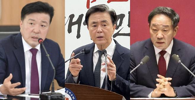 <왼쪽부터>최재구 예산군수, 김태흠 충남지사, 강승규 의원.