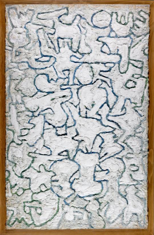 이응노 '구성', 1971, 솜과 종이 꼴라주에 채색 194x125cm. 이응노미술관 제공