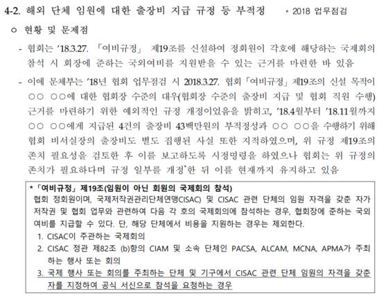 문화체육관광부가 올해 실시한 2024년 한국음악저작권협회 업무점검 결과 및 개선명령. 사진 박정하 의원실