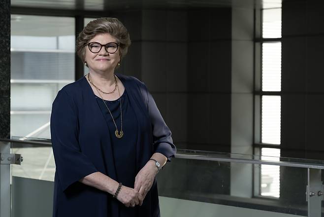 Sarah Deverall, director of the British Council Korea, poses for a photo before an interview with The Korea Herald at the British Council Korea in Jung-gu, central Seoul, Oct. 1. (Im Se-jun/The Korea Herald)