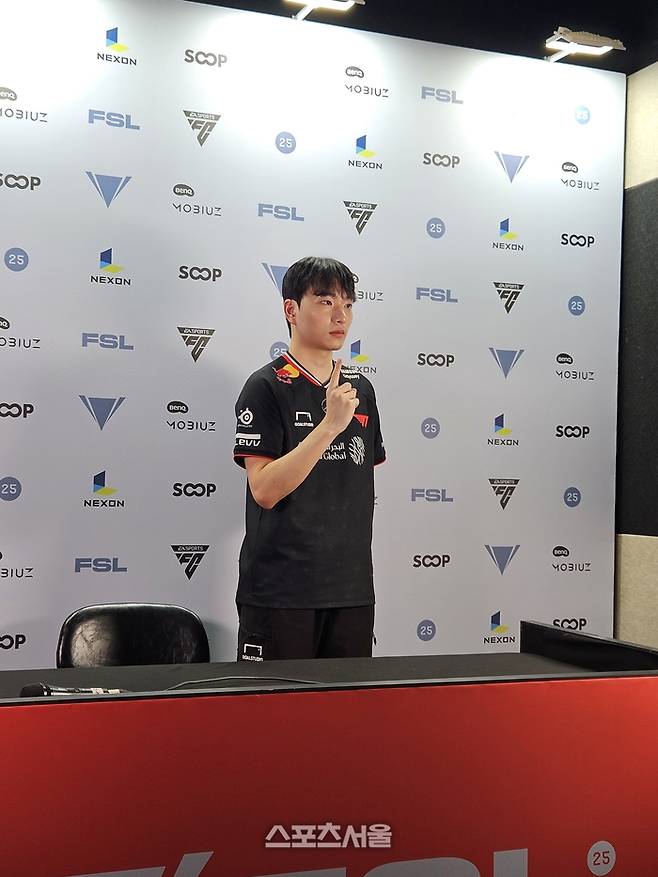T1 ‘유민’ 김유민이 14일 서울 잠실DN콜로세움에서 열린 2025 FSL 서머 16강 승리 후 취재진 인터뷰에 임하고 있다. 잠실 | 강윤식 기자 skywalker@sportsseoul.com
