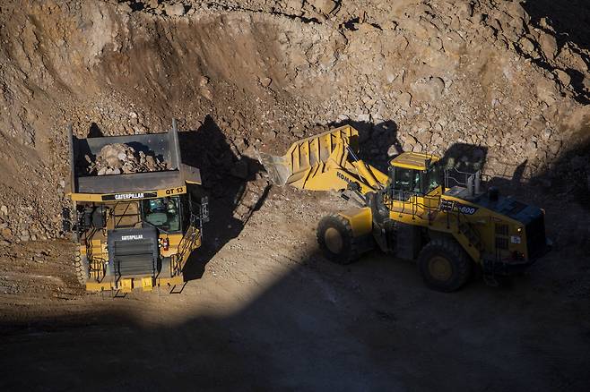 미국 자원 기업 MP머티리얼즈가 운영하는 희토류 광산인 캘리포니아주 마운틴패스./ 블룸버그