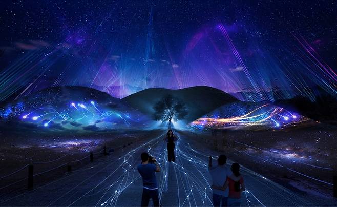 ▲ '2025 국가유산 미디어아트 경주 대릉원' 행사가 오는 24일부터 다음달 16일까지 대릉원 일원에서 펼쳐진다. 사진은 '2025 국가유산 미디어아트 경주 대릉원' 전시 연출 이미지.