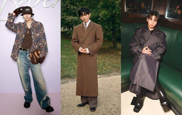 (왼쪽부터) 제이홉, 뷔, 정국 / 사진=루이비통, 셀린느,&nbsp;캘빈클라인