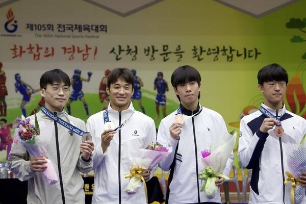 4연패 도전 전남도청 유슈팀 김민수(왼쪽 2번째)/사진=전남도체육회