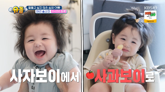 심형탁 아들 하루가 사과머리로 변신했다. / KBS 2TV '슈돌'