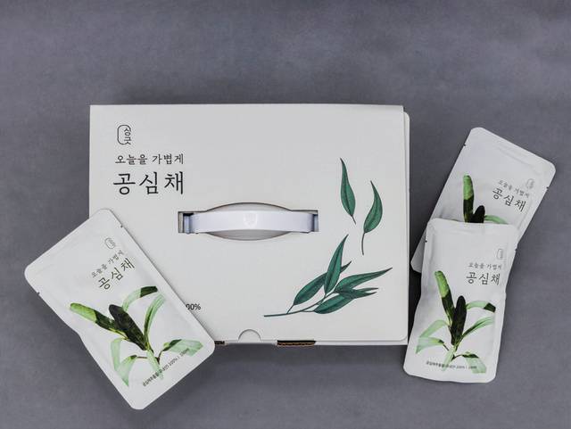 여름철에 수확한 공심채를 동결건조하고 ‘공심채 차’로 가공해 판매하고 있다.