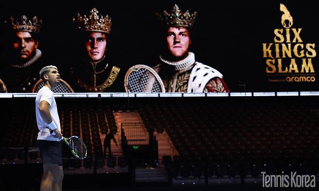 식스 킹스 슬램에 출전한 카를로스 알카라스(사진 GettyimagesKorea)