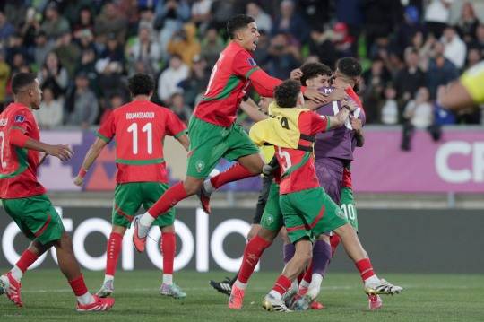 FIFA U-20 월드컵 사상 처음으로 결승에 진출한 모로코 대표팀. 사진[EPA=연합뉴스]