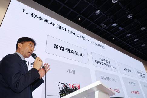 서창석 KT 네트워크 부문 부사장이 17일 서울 종로구 KT광화문빌딩 웨스트에서 소액결제 및 개인정보 유출 피해 관련 전수 조사 결과를 발표하고 있다.(사진=연합뉴스)