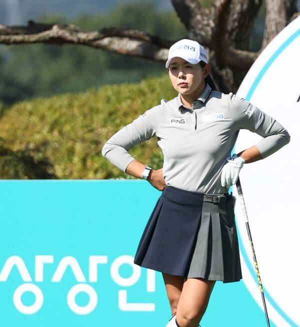 2025년 한국여자프로골프(KLPGA) 투어 상상인·한경 와우넷 오픈에 출전한 박보겸 프로가 1라운드에서 경기하는 모습이다. 사진제공=KLPGA (사진을 무단으로 사용하지 마십시오.)