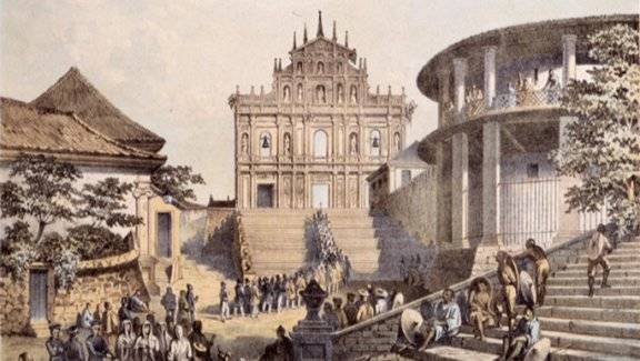 1517년 포르투갈은 중국 마카오를 점령했다. 그림은 ‘마카오 예수회 수도원’이라는 제목의 세인트 폴 교회의 전경.&nbsp;Gettyimage