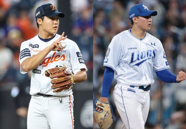한화 정우주(왼쪽)와 삼성 배찬승. /사진=각 구단 제공