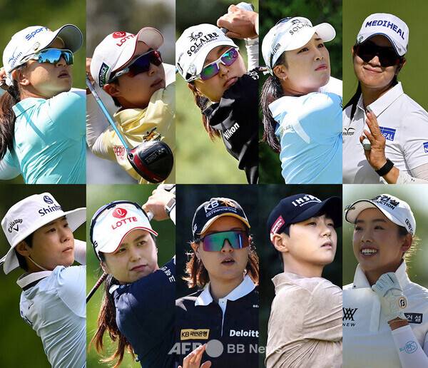 2025년 미국여자프로골프(LPGA) 투어 '가을 아시안 스윙' 두 번째 대회인 BMW 레이디스 챔피언십에 출전한 김세영, 김효주, 고진영, 윤이나, 김아림, 이소미, 최혜진,&nbsp;전인지, 박성현, 노예림 프로. 사진제공=ⓒAFPBBNews = News1 (사진을 무단으로 사용하지 마십시오.)