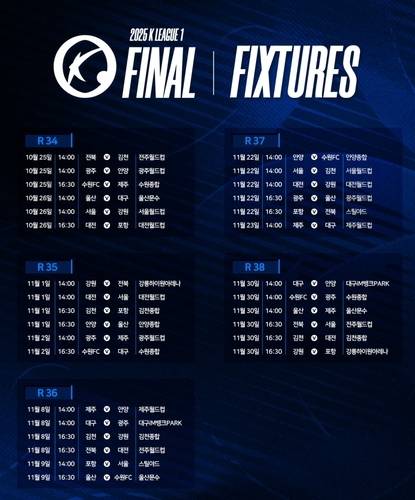 ▲ 하나은행 K리그1 2025 파이널라운드 일정.연합