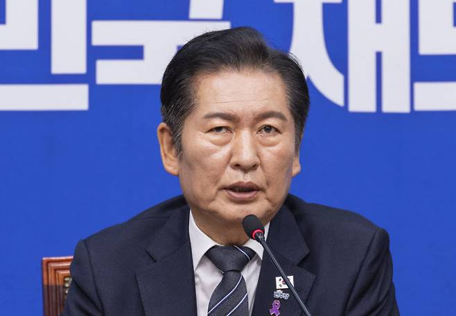 더불어민주당 정청래 대표를 비롯한 최고위원들이 20일 국회에서 열린 최고위원회의에서 발언하고 있다. (사진=연합뉴스)