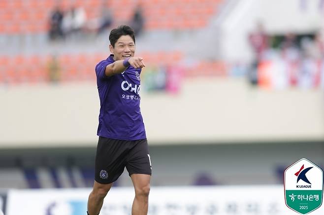안양 한가람이 김천전에서 득점한 뒤 환호하고 있다. 사진 | 한국프로축구연맹