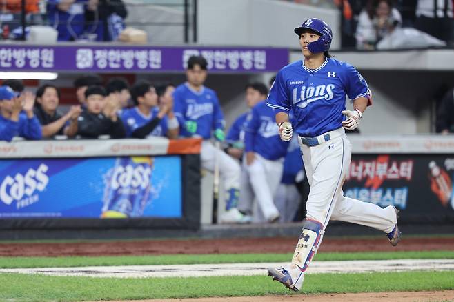 삼성은 PO 1차전 대전 한화와 원정경기부터 홈런포를 쏘아 올리며 타선의 힘을 과시했다. 대전｜뉴시스