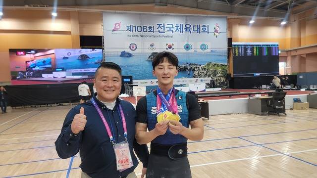 ▲ 3관왕을 차지한 역도 남자일반부 61㎏ 이혜성(충북도청)./충북체육회 제공