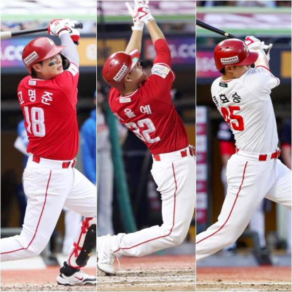 올해 1군에서 가능성을 보여준 고명준, 이율예, 류효승의 타격 모습. SSG 제공