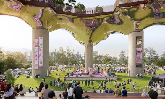 서울 용산구 노들 글로벌 예술섬에 들어서는 잔디마당. [사진 서울시]