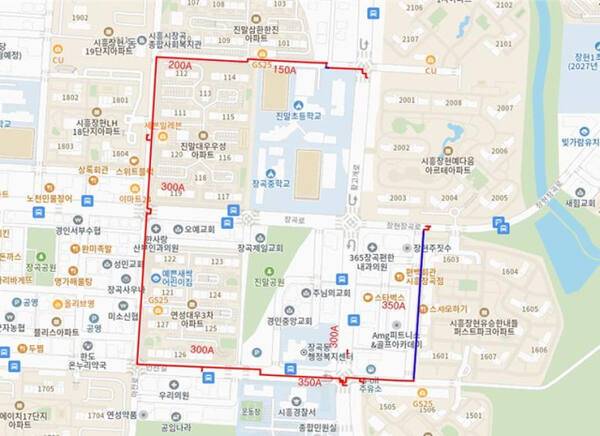 시흥 월판선 장곡역 구간 열수송관 이설공사 위치도. 시흥시 제공