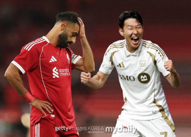 손흥민(오른쪽)과 살라. /게티이미지코리아