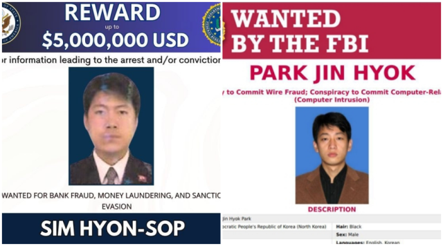 최근 수년간 미 국무부·FBI 등이 게재한 북한 불법 IT 인력 수배 전단.