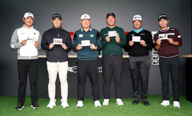 왼쪽부터 최승빈, 나카지마, 임성재, 안병훈, 마쓰야마, 옥태훈. /사진=KPGA 투어 제공