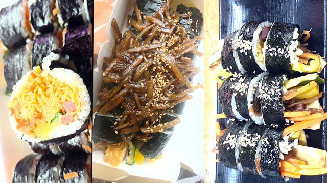 왼쪽 부터 교리김밥, 황남우엉김밥, 변주희꽁다리김밥. 김용국기자