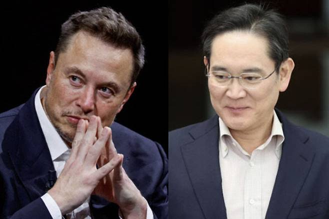 일론 머스크 테슬라 최고경영자(CEO),이재용 삼성전자 회장.(사진=연합뉴스, 뉴시스)