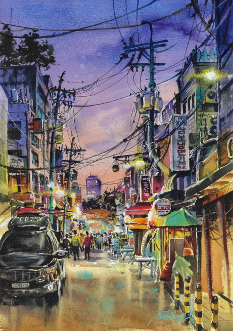 재재나무의 '차가웠던 종로의 밤'. 세종문화회관