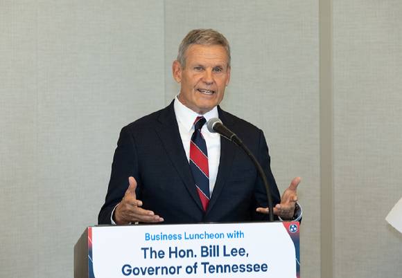 빌 리 테네시 주지사가 23일 서울시 강남구 삼성동 그랜드인터컨티넨탈 호텔에서 한국무역협회가 개최한 '미 테네시 주지사 초청 무역업계 간담회'에서 기조연설을 하고 있다. [사진=한국무역협회]