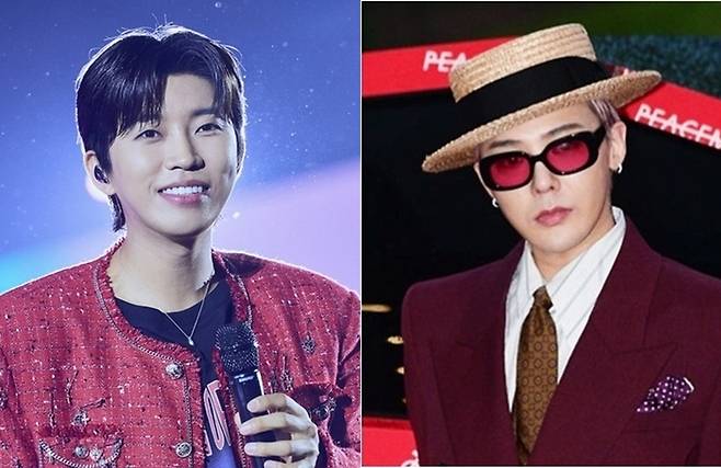 임영웅과 지드래곤[사진출처= 물고기뮤직, 스타투데이/편집]