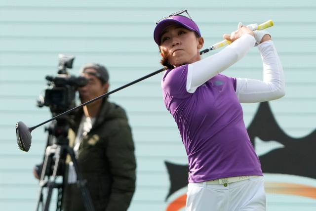 티샷을 하고 있는 리디아 고. 사진 제공=AP연합뉴스