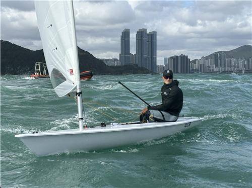 전국체전 경기 준비하는 하지민 [촬영 오명언]