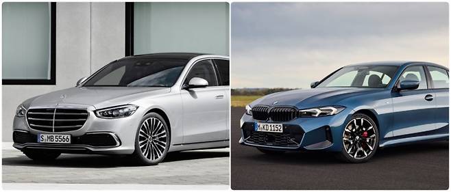 메르세데스-벤츠 S-클래스(왼쪽), BMW 3시리즈(오른쪽) 사진=각사