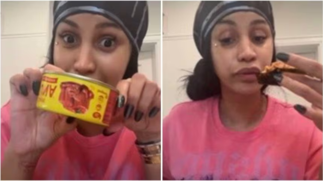 세계적 팝스타 카디비가 최근 자신의 SNS 라이브 방송을 통해 김, 고추참치 먹방을 선보였다. /카디비 소셜미디어