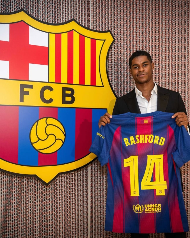 바르셀로나에  임대 이적한 래시포드. 바르셀로나 SNS