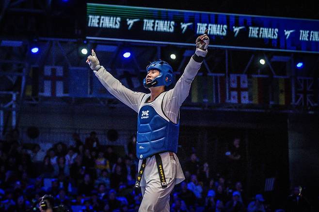 세리머니 하는 강상현. [세계태권도연맹 제공. 재판매 및 DB 금지]