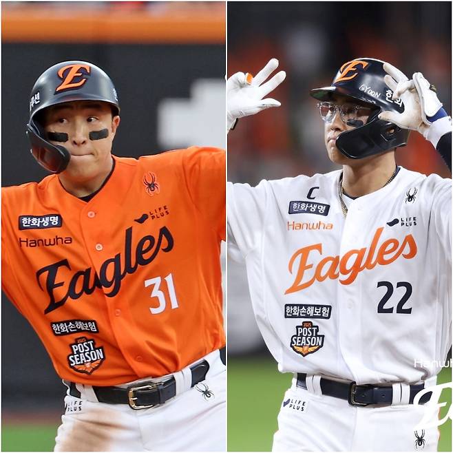 한화 손아섭(왼쪽)과 채은성. 사진=한화 제공