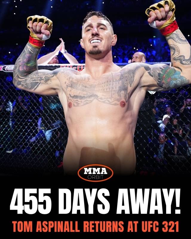 톰 아스피날은 26일(한국시간) 아랍에미리트(UAE) 아부다비 야스섬 에티하드 아레나에서 시릴 간과 UFC 321 메인 이벤트 헤비급 타이틀전을 치른다. 사진=MMA 오르빗 SNS