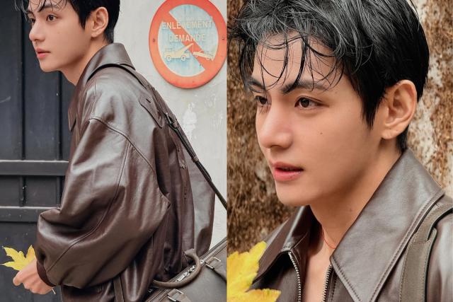 뷔가 가을과 잘어울리는 미모를 뽐냈다. / 뷔 인스타그램