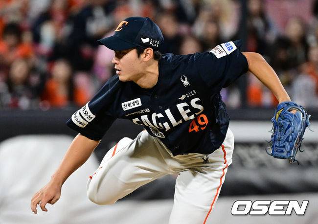 [OSEN=조은정 기자] 한화 윤산흠. 2025.10.03 /cej@osen.co.kr