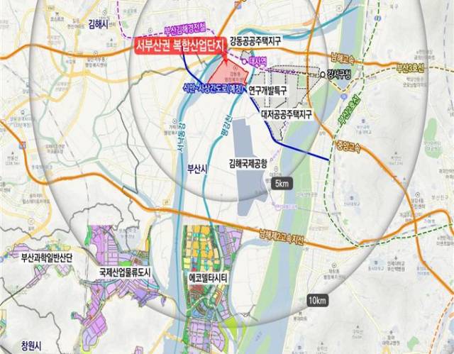 서부산권 복합산업단지 위치도. 사진제공=부산시