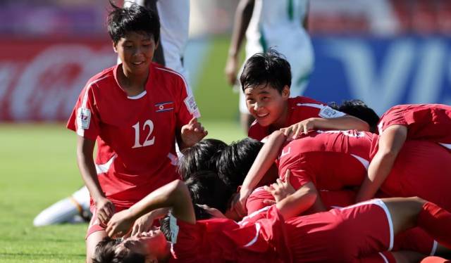 북한 여자 U-17 월드컵 선수단. FIFA 홈페이지