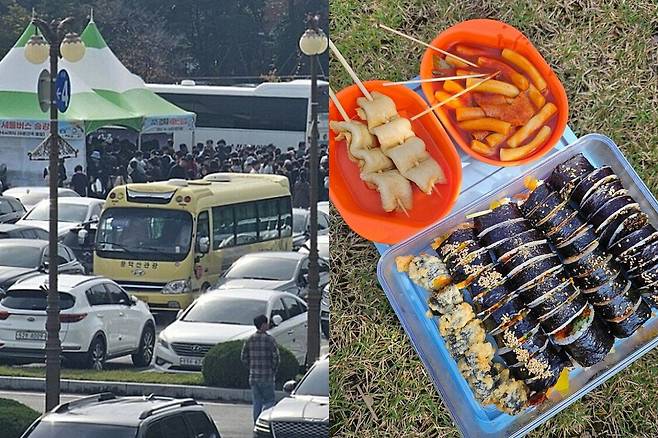 지난 25일 경북 김천&nbsp;‘김밥축제’에 방문한 방문객들이 올린 후기 사진. 사회관계망서비스(SNS) 캡처