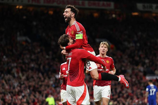 기뻐하는 맨체스터 유나이티드 선수들. 게티이미지